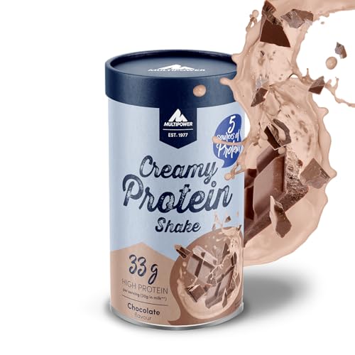 Multipower Creamy Protein Shake 420 g, hochwertiges Schoko Protein Pulver mit Whey und Casein, für leckere Shakes zum Muskelaufbau