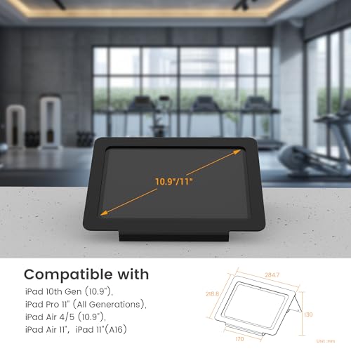 Beelta Tablet Desk Stand, All Metal 30 Ergonomic with Security Cable Lock for Office, POS Counter, Reception - Compatible with iPad 10th (10.9"), Pro 11", Air 4/5, Air 11" (M2/M3/M4), iPad 11" (A16) by Beelta - Image 4