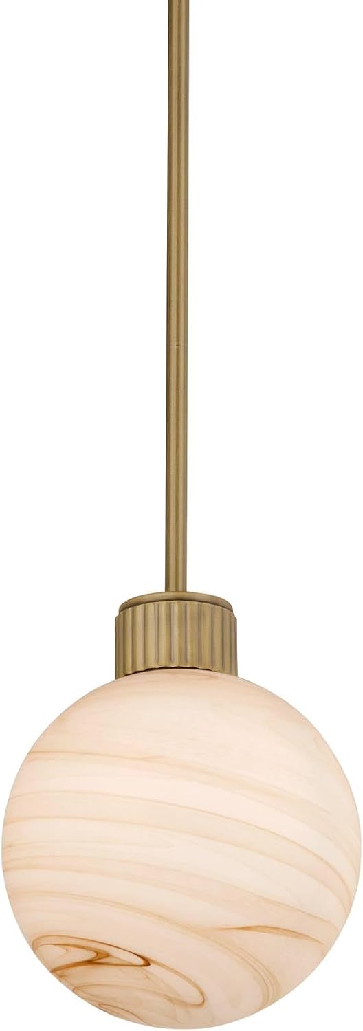 Possini Euro Design Jupiter Modern Mini Pendant Light - 7.5” Wide Brass & Glass Kitchen Island Ceiling Hanging Light Fixture Contemporary