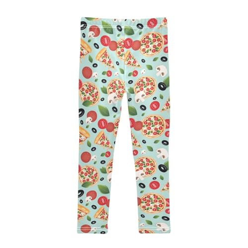 Hot Vegetarian Pizza Slices Girls Leggings,Workout Leggings for Girls Toddler Athletic Leggings Size for 3-10T2