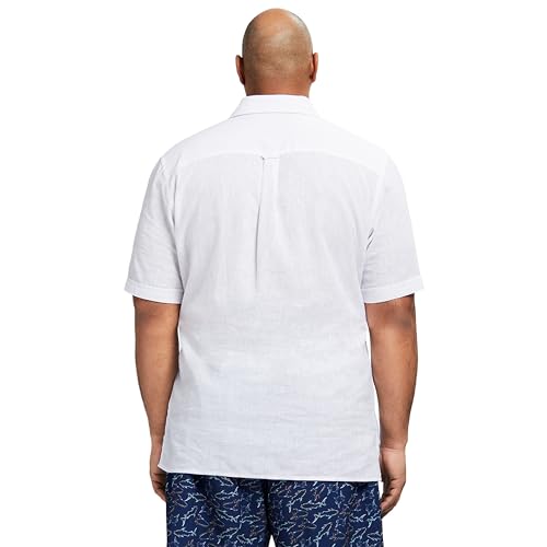 Izod Mens Big and Tall Linen Short Sleeve Button-Down-Shirts, Bright White, 2X US by IZOD - Image 2