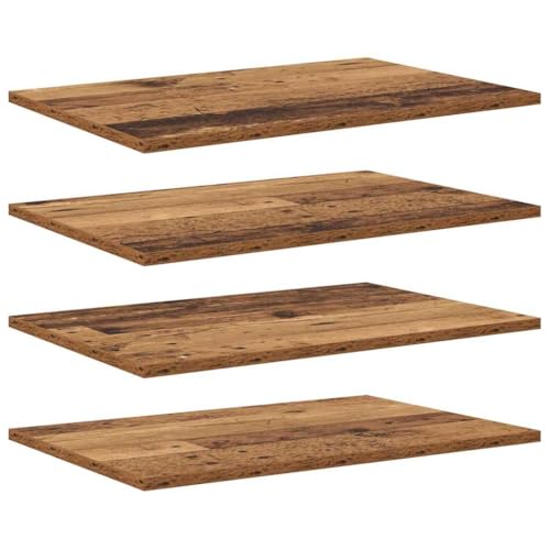 vidaXL Set di Ripiani Brown in Legno ingegnerizzato 60 x 40 x 1.5 cm, Confezione da 4, Pronti all'Uso, Design Rettangolare Moderno, Perfetti per sistemare Oggetti in Soggiorno e Ufficio, Super resis