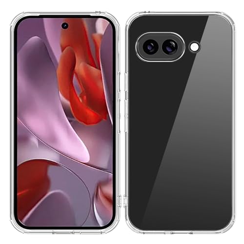 TENOC Phone Case for Google Pixel 9a Clear Case Shockproof Protective Bumper Slim Cover for 6.3 Inch