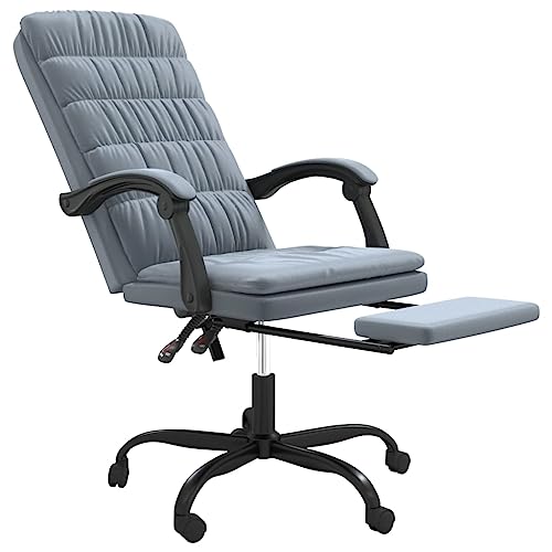 Fauteuil de bureau ergonomique contre le mal de dos velours gris