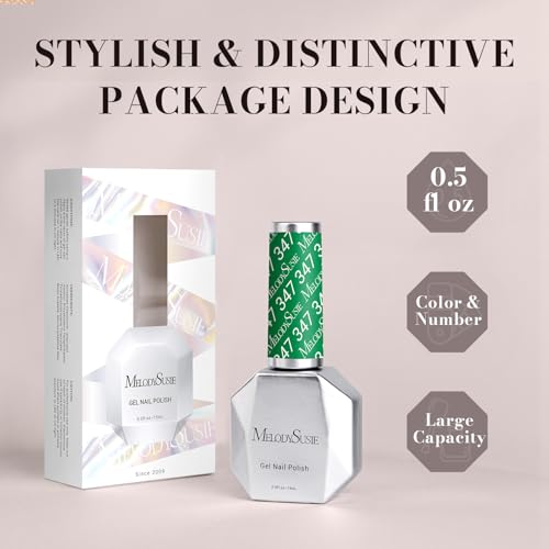 Image of MelodySusie Bright Parrot Green Gel Nail Polish, 0.5 Fl Oz Soak Off UV LED Nail Lamp Neon Green Gel Polish Gift for Women Art Manicure Salon DIY Design Decoration at Home-347