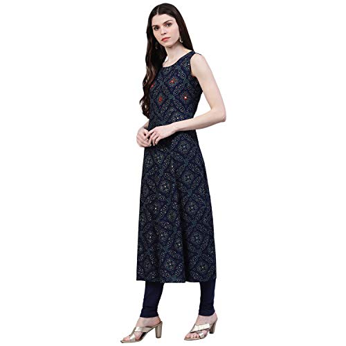 Image of Stylum Women's Printed Rayon Flared Kurta Dupatta Set