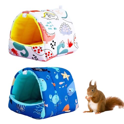 PHYNDR Cochon d'inde, 2 Pieces maison cochon d'inde, Lit cabane, Cabane cochon d'inde, Pour Lapin Nain Chinchilla Hérisson Cobayes Ecureuils, 20 * 20cm, B