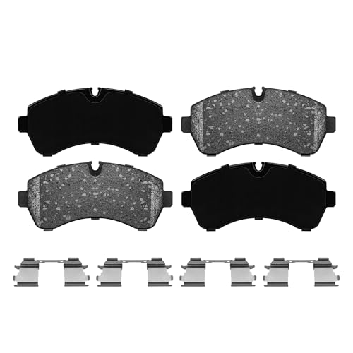 Image of Detroit Axle - Front Brake Pads for Volkswagen Crafter Van Dodge Freightliner Mercedes-Benz Sprinter 3500 Ceramic Brake Pads with Hardware Replacement