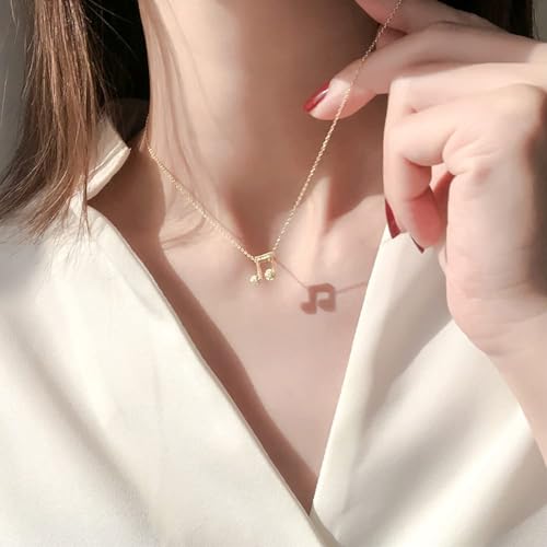 Cadeaux bijoux délicats avec collier chaîne de clavicule note musicale