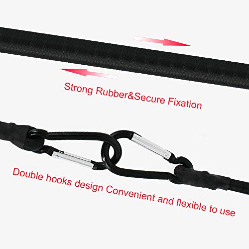 Rio Direct Bungee Cords With Carabiner Hooks - Heavy Duty Latex Bungee Straps - Strong Elastic Bungee Rope For Outdoor Camping, Tarps, Tents, Bike Rack, Luggage - Black - 36 Inch 2 Packs #TOP3