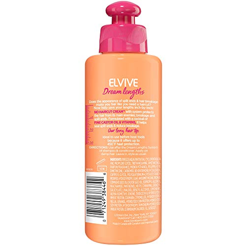 L'oreal Paris Elvive Dream Lengths No Haircut Cream Leave In Conditioner, 6.8 Fl. Oz. #TOP1