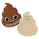 Big Dot of Happiness Party ’Til You’re Pooped - Shaped Fill-In Invitations - Poop Emoji Party Invitation Cards with Envelopes - Set of 12