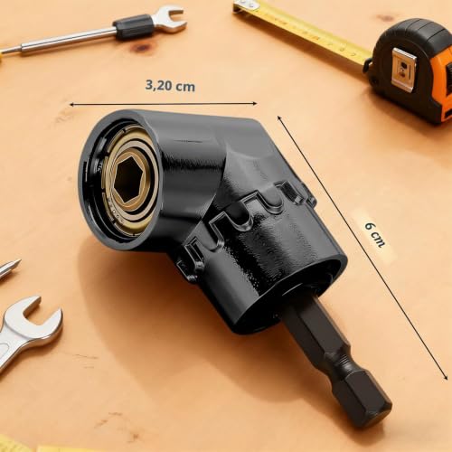 Miniatura 3 de Taladro De Ángulo Recto, Adaptador De 105 Grados Para Taladro Eléctrico, Destornillador Y Proyectos Domésticos De Bricolaje, Color Negro