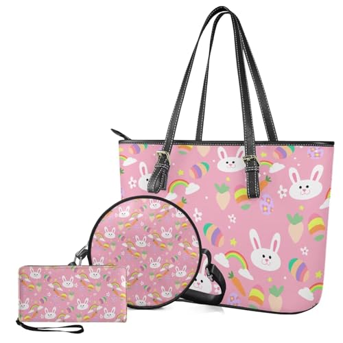 Handbags for Women Shoulder Bags Tote Satchel Hobo 3pcs for Daily Use