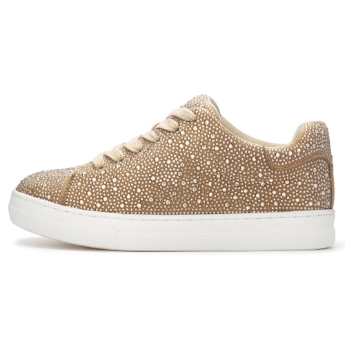 Image of PARTY Women's Rhinestone Platform Lace Up Low Top Glitter Sneakers | Sparkle Casual Shoes for Wedding, Bridal, Party and Special Occasions
