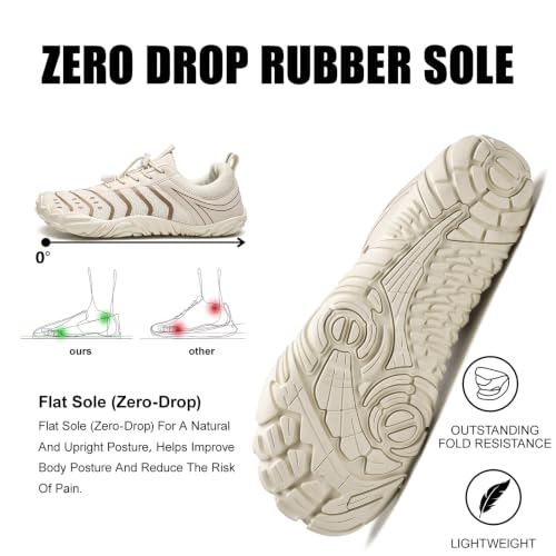 Image of Hike Barefoot Shoes for Women Men Breathable & Non-Slip Athletic Footwear Wide Toe Water Shoes,Designed for Walking,Running&Swimming