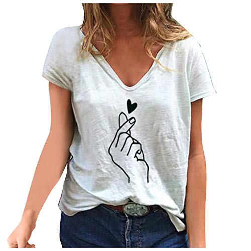 Kurzarm Bluse Damen Elegant Lang Kurzarm Flippige Oberteile T-Shirt...
