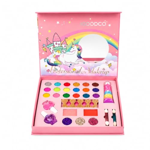 Image of ILEARNNGROW Kids Makeup Kit 29 Piece | Washable Pretend Play Set for Girls 4+ Unicorn