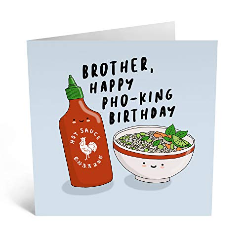 Central 23 - Funny Birthday Card for Brother - Brother, Happy Pho-King Birthday - Fun Brother Birthday Cards - Ideal Birthday Card for Him - Comes with Fun Stickers