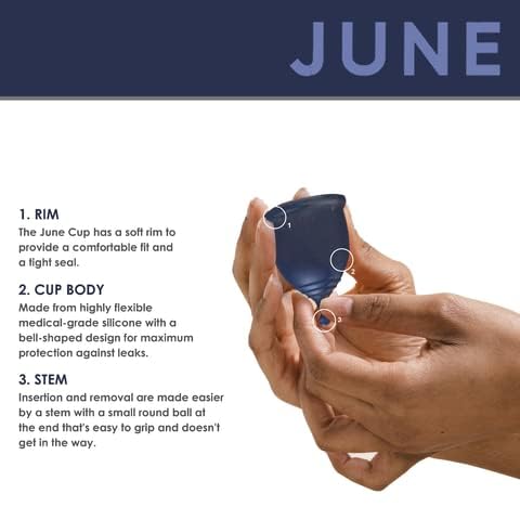 June Menstrual Cup – Reusable Firm Silicone Period Cup for Comfortable, Leak-Proof Protection – Eco-Friendly Alternative to Pads and Tampons - Image 3