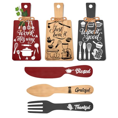 PH PandaHall ؐC[gTC Blessed Grateful Thankful Kitchen ؐTC H ܂Ȕ tH[NƃXv[ Lb` Ǌ|  t@[nEX {[h z[ _CjO rO[ o[ JtF