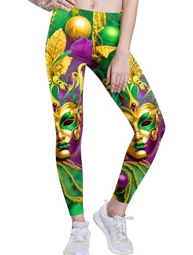 Mardi Women’s Carnival High Waist Leggings Tights