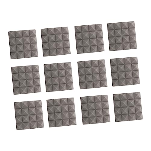 Abaodam 22個 吸音綿 防音綿 タイル 壁の防音 防音ドア 消音 音響スポンジフォーム ドラム敷物 吸音発泡壁 防音カーペット ノイズ ベース 音響クッション ポリウレタン Grey