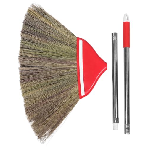 Alipis Balai à Main Vintage en Tressée la Main, Balai Souple pour Parquets, Léger et Ergonomique, Nettoyage Intérieur et Cour