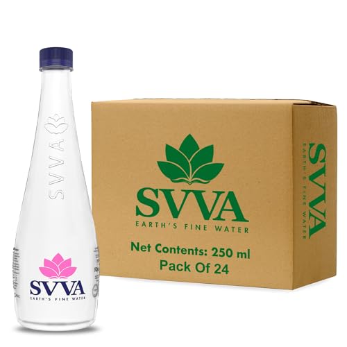 Image of SVVA Earth's Finest Water Premium Subterranean Water | 250 ML Pack 24(PET), Alkaline pH 8+ | Balanced Mineral Essential Healthy Mineral Hydration | Premium PET Bottle Refillable Bottle
