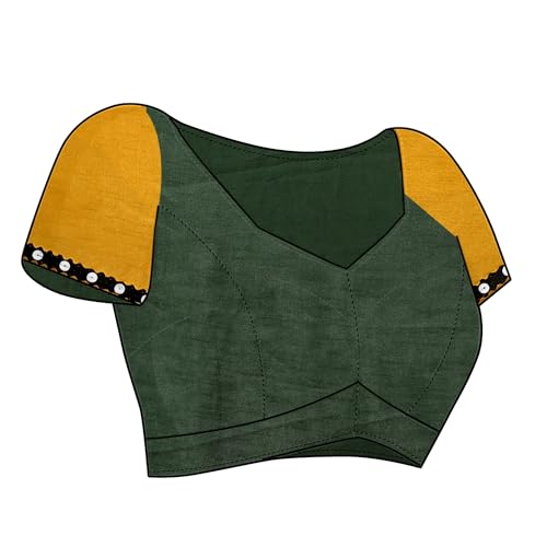 Image of JULEE Women's Chiffon Hand Printed Beutiful (70-30) Half-Half sarees blouse piece PRIME