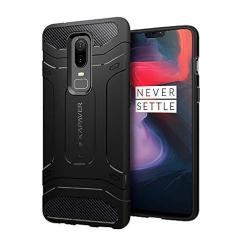 Image of KAPAVER Rugged Back Cover Case for OnePlus 6 (Plastic I Black I Solid)