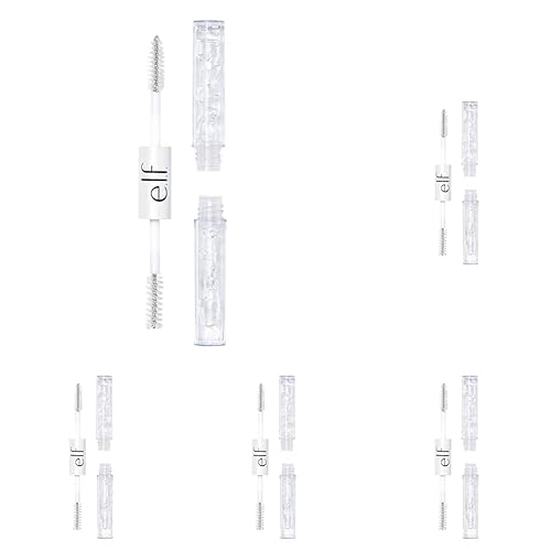 e.l.f. Brow & Lash Mascara | Dual-Sided | Clear Formula | Long-Wear | Pack of 5 - Clear - 0.08 Fl Oz (Pack of 5)
