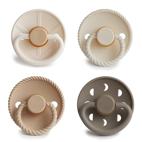 Image of FRIGG Natural Rubber Baby Pacifier 4-Pack Crystal Sparkle | Made in Denmark | BPA-Free (6-18 Months)