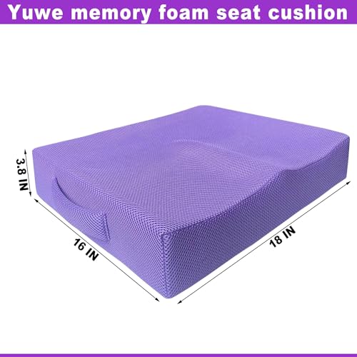 Yuwe Extra Large Seat Cushion - Memory Foam Seat Cushion, Office Chair Cushion, Ergonomic Chair, Car Seat Cushion Sciatica & Tailbone Pain Relief Cushion - 4