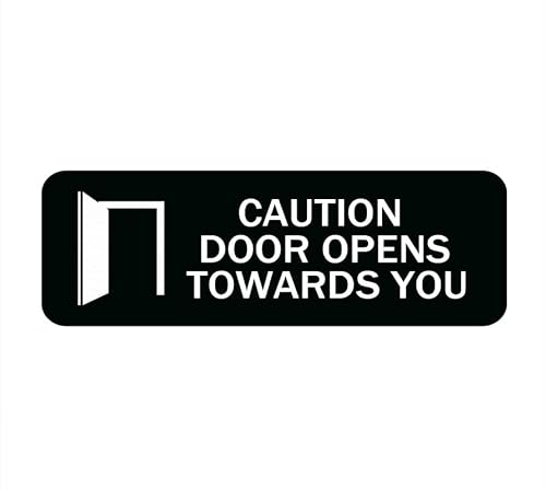 Zlpwqa Colour-1993 Caution Door Opens Towards You Sign,Acrylic Sign Safety Informative Sign With Symbols Great For Home Office Business (8X3")