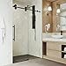 VIGO Elan 56 to 60 in. W x 74 in. H Frameless Sliding Shower Door in Matte Black with 3/8 in. (10 mm) Clear Glass-VG6041MBCL6074