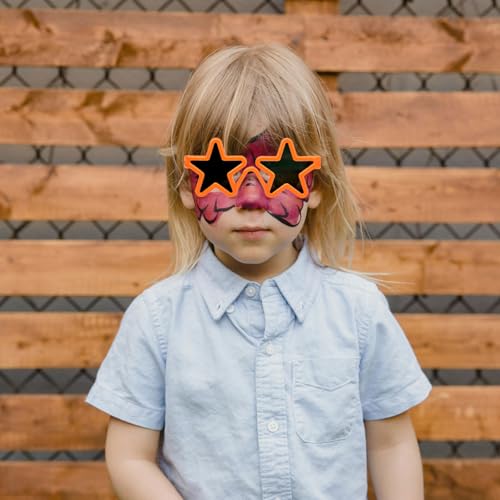 24 Pairs Kids Star Sunglasses, Retro Style Neon Star Sunglasses Funny Photography Props Star Shaped Glasses for Birthday Graduation Party Supplies Summer Beach Pool Favors 5