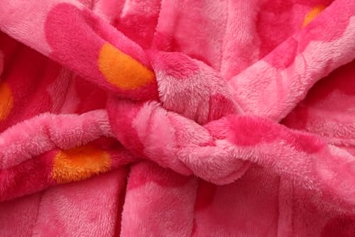 Image of Kids Hooded Bathrobe Girls Soft Plush Hooded Flannel Pajamas Sleepwear Boys Spa Robe