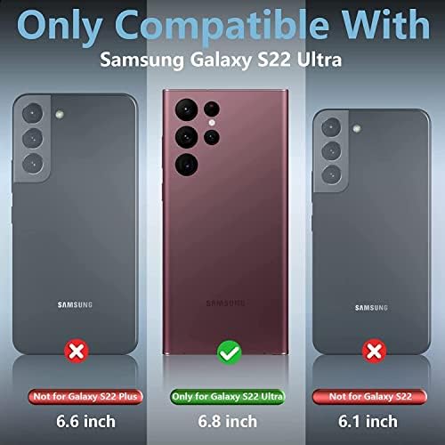 Huije Battery Case for Samsung S22 Ultra - [5000mAh] With Kickstand & Support Dual Device Charging, Anti-Drop Battery Backup Power Bank Portable Charger Case for Samsung Galaxy S22 Ultra, (Black)