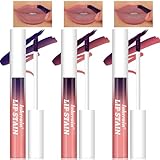 HOSAILY 3 Colors Peel Off Lip Liner Stain Set, Long Wear Tattoo Magic Color Matte Nude Lip Liner Tint, Natural Reveal Waterproof Highly Pigmented Color Lip Gloss Lipstick Makeup for Women Girls