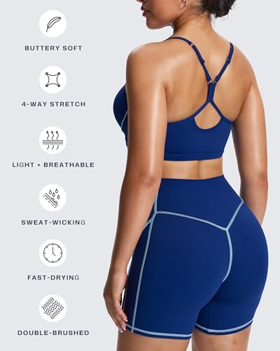 Image of Aoxjox Lexi Lined Sports Bra | color blocking, adjustable straps, women's workout fitness training gym yoga crop tank, moisture-wicking