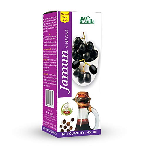 Basic Ayurveda Jamun Vinegar Organic With Mother| Indian Blackberry | Control Blood Sugar | It May Help Urine Infection | Improve Appetite (Jamun Vinegar 450ml (Pack of 6))