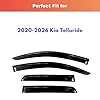 KPY Rain Guards Fit for 2020-2026 Kia Telluride, Out-Channel Window Visors Vent Wind Deflectors 4PC, Car Accessories for 20-26 Telluride #1