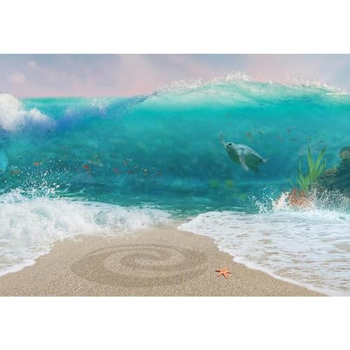 Fondo fotográfico azul océano 8x6 pies miniatura 1