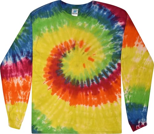Image of Colortone Tie Dye T-Shirts for Boys and Girls - Unisex Long Sleeve Tie-Dye T Shirts for Kids