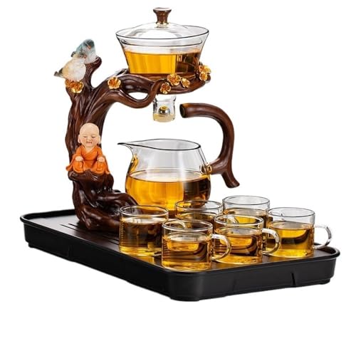 Jarra de Vidrio Juego de té vidrio, tetera for preparar perezoso, taza, automática for kung fu casero Jarra de Té Helado