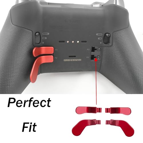 Image of Dakexiong 4 Pcs Elite Control Paddles for Xbox One Elite Controller, Replacement Parts Accessories Kits Metal Paddles for Xbox One Elite Series 2 /Elite 2 Core Controller (Metallic Scarlet Red)