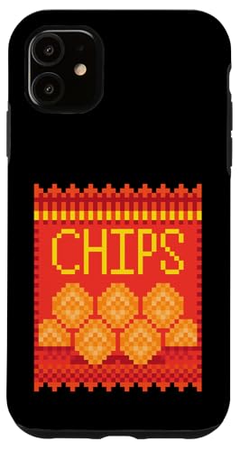Diseño retro Pixel Art Chips Snack Carcasa para iPhone 11