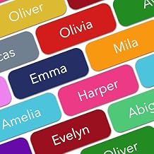 Custom Name Labels, Waterproof Clothing Tags, Personalized Stickers for School Supplies, Bottles and Backpacks M-Mixed, 45 Labels 1.6" 0.6"