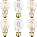 A19 Vintage LED Edison Light Bulbs 60 Watt, E26 Dimmable LED Filament Light Bulbs, 3000K Soft White,6W Equal 60 Watt Incandescent Bulbs,600LM, AC120V, A19 LED Bulb with 90 CRI,COCODI-6Pack (6W-3000K)